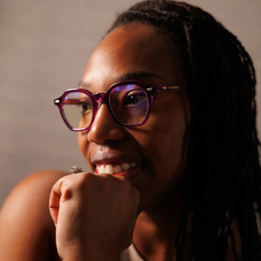 Clarity Haze Large Frame Eyeglasses In Purple - NCMPRBL